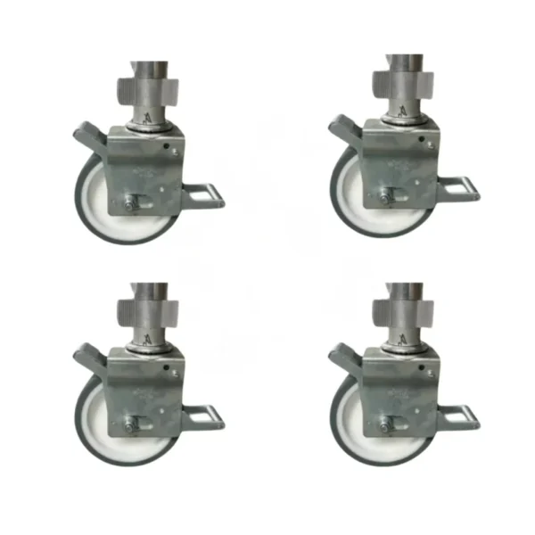 Satz von 4 Aluminium Gerüst Rädern mit Bremse 8 Zoll